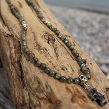 Load image into Gallery viewer, Haven mala with Skull Guru Bead and Silver Dorje
