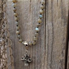 Load image into Gallery viewer, Haven mala with Skull Guru Bead and Silver Dorje detail
